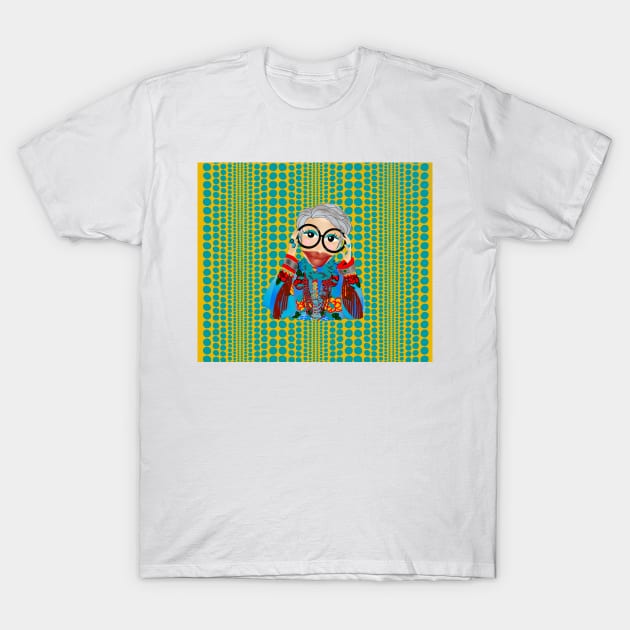 A chic Turquoise Iris Apfel inspired Items T-Shirt by Angie16bkk